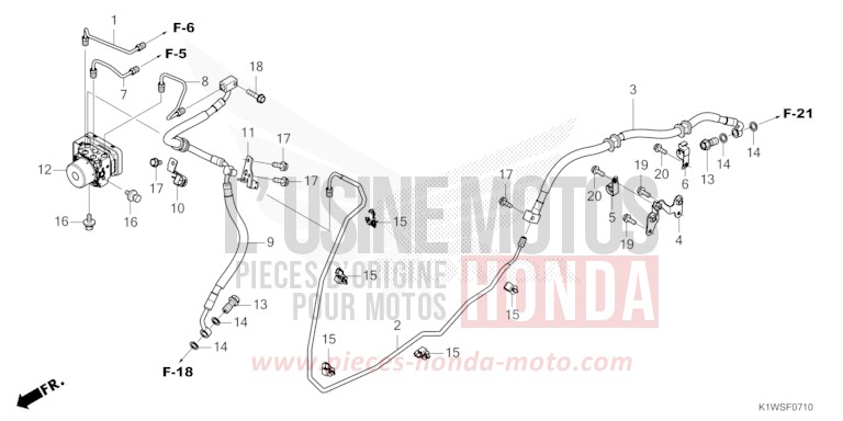 BREMSLEITUNG/BREMSSCHLAUCH/ABS-MODULATOR von SH350i NOIR (NH1) von 2026