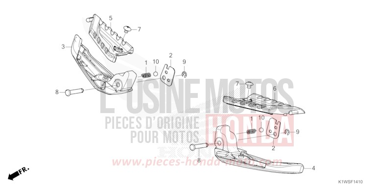 SOZIUS-FUSSRASTE von SH350i PEARL NEBBIA WHITE (NHC95) von 2026