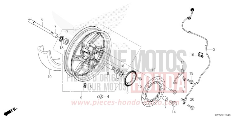 VORDERRAD von SH350i MAT PEARL DIASPRO RED (R414) von 2025