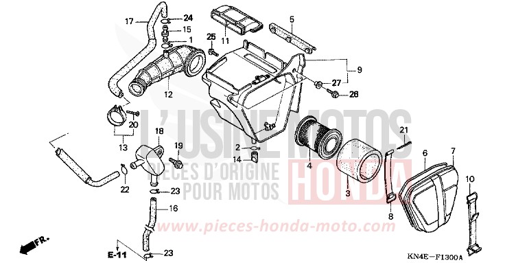 LUFTFILTER von XR100R FIGHTING RED (R134) von 2001