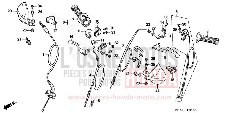 HEBELGRIFF/KABEL von XR100R FIGHTING RED (R134) von 2002