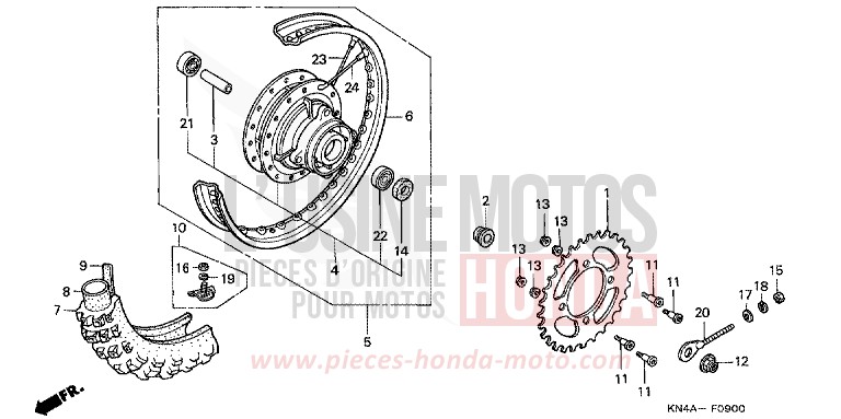 HINTERRAD von XR100R FIGHTING RED (R134) von 2002