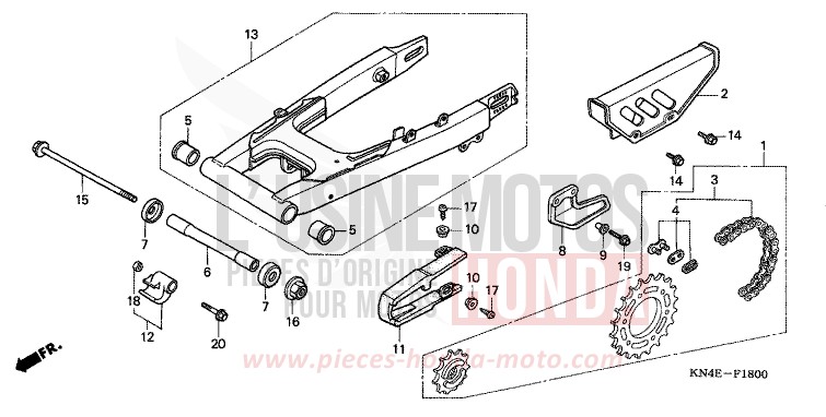 SCHWINGE von XR100R FIGHTING RED (R134) von 2002