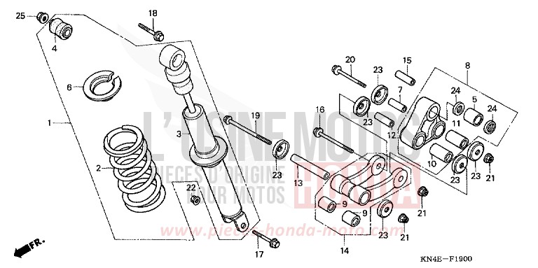 KISSEN, HINTEN von XR100R FIGHTING RED (R134) von 2002