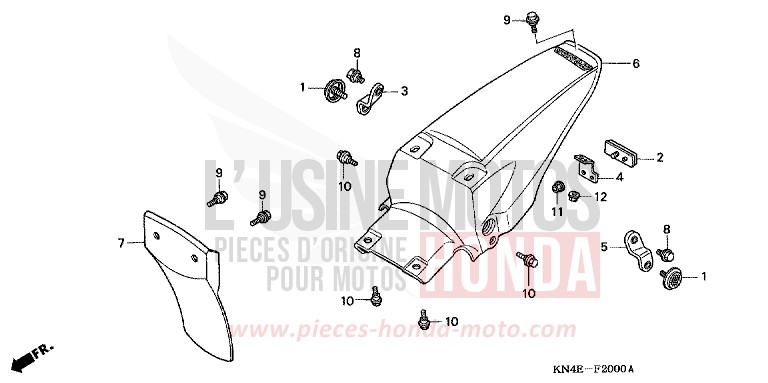 KOTFLUEGEL, HINTEN von XR100R FIGHTING RED (R134) von 2002