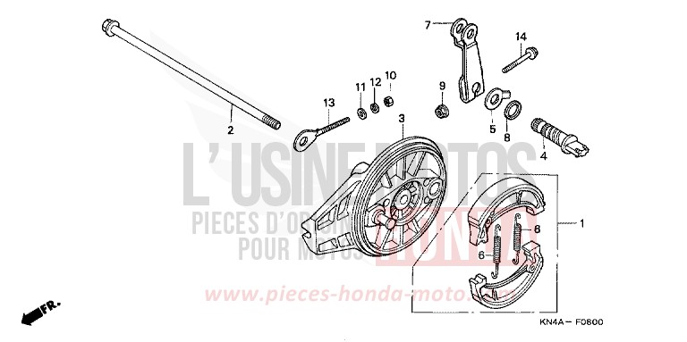 BREMSPLATTE, HINTEN von XR100R FIGHTING RED (R134) von 2003