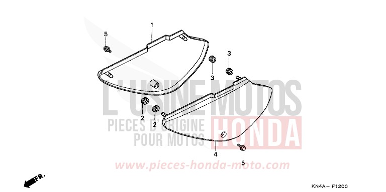 SEITENABDECKUNG von XR100R FIGHTING RED (R134) von 2003