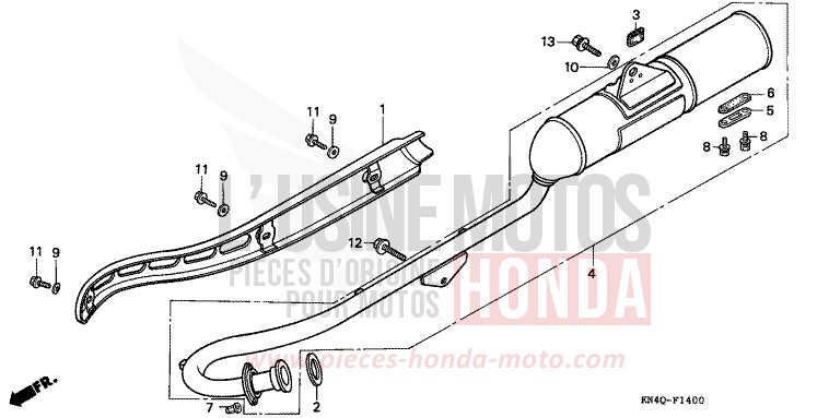 ABGAS-SCHALLDAEMPFER von XR100R SHASTA WHITE (NH138H) von 1996