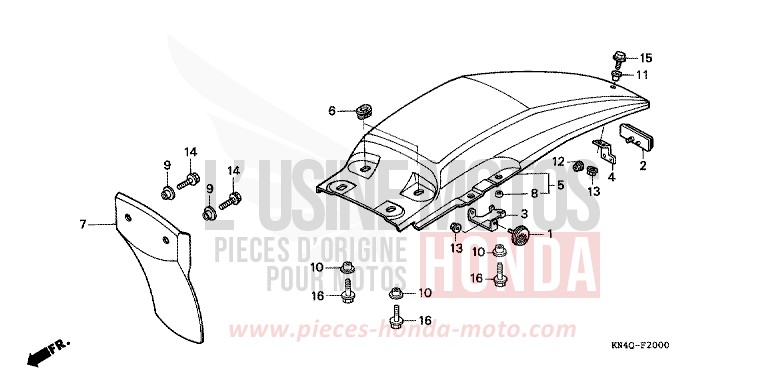 KOTFLUEGEL, HINTEN von XR100R SHASTA WHITE (NH138) von 1998