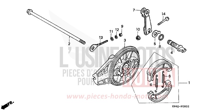 BREMSPLATTE, HINTEN von XR100R SHASTA WHITE (NH138) von 1999