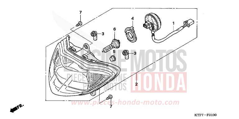 SCHEINWERFER von SH150i PEARL SIENA RED (R320) von 2008