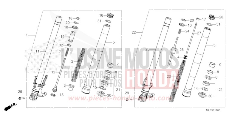 GABEL, VORNE von NT1100 MAT IRIDIUM GRAY METALLIC (NHC64) von 2024