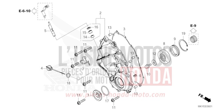 KURBELGEHAEUSEABDECKUNG (E-CLUTCH) von CBR650R MAT GUNPOWDER BLACK METALLIC (NH436) von 2024