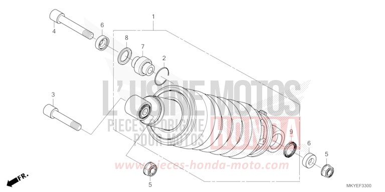 KISSEN, HINTEN von CB650R MAT LAUREL GREEN METALLIC (G207) von 2025