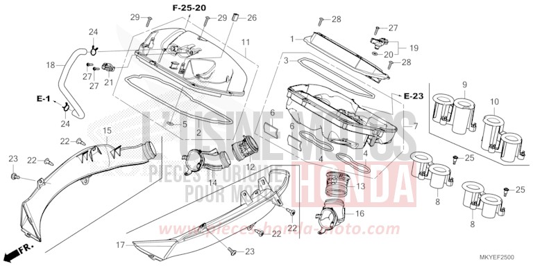 LUFTFILTER von CB650R PEARL SMOKY GRAY (NHC53) von 2025