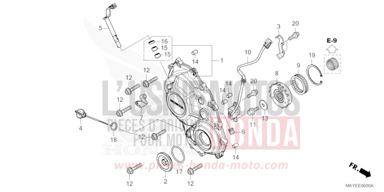 KURBELGEHAEUSEABDECKUNG von CB650R CANDY CHROMOSPHERE RED (R381) von 2025