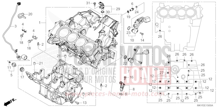 KURBELGEHAEUSE von CB650R MAT GUNPOWDER BLACK METALLIC (NH436) von 2025