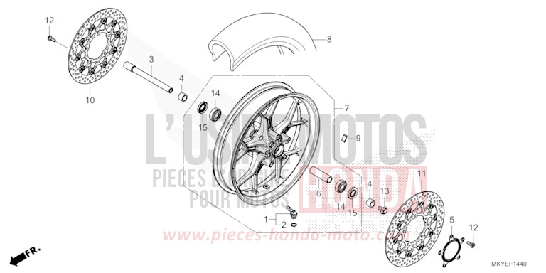 VORDERRAD von CB650R MAT GUNPOWDER BLACK METALLIC (NH436) von 2025
