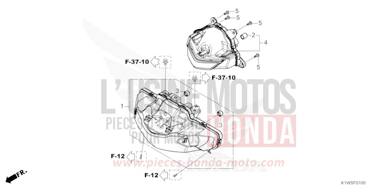 SCHEINWERFER von SH350i BLACK (NH1) von 2025