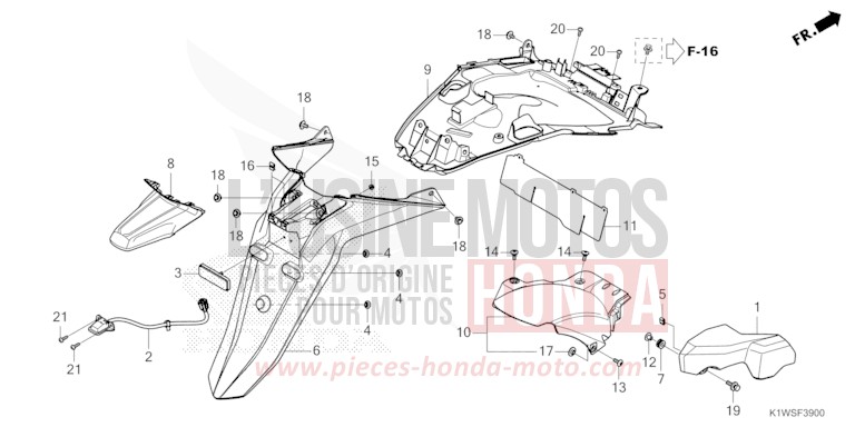KOTFLUEGEL, HINTEN von SH350i BLACK (NH1) von 2025