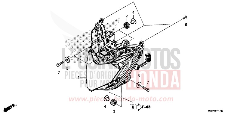 SCHEINWERFER von CB500X GRAND PRIX RED (R380) von 2023
