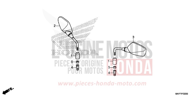 SPIEGEL von CB500X GRAND PRIX RED (R380) von 2023