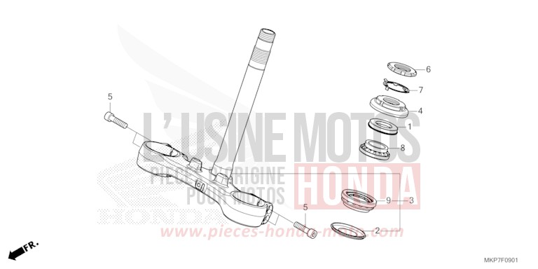LENKSCHAFT (CB400XAN,CB500XAN/P) von CB500X GRAND PRIX RED (R380) von 2023