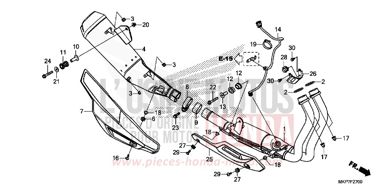 ABGAS-SCHALLDAEMPFER von CB500X GRAND PRIX RED (R380) von 2023
