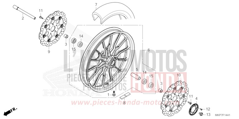 VORDERRAD (CB400XAN,CB500XAN/P) von CB500X MAT GUNPOWDER BLACK METALLIC (NH436) von 2023