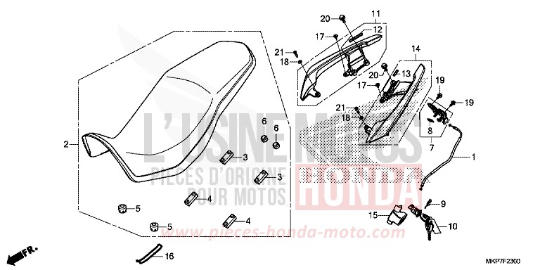 SITZ von CB500X MAT GUNPOWDER BLACK METALLIC (NH436) von 2023