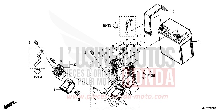 BATTERIE von CB500X MAT GUNPOWDER BLACK METALLIC (NH436) von 2023