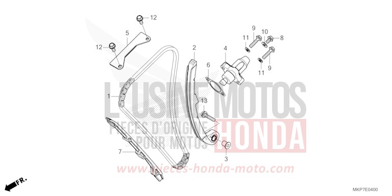 NOCKENWELLENKETTE/SPANNVORRICHTUNG von CB500X PEARL ORGANIC GREEN (GY157) von 2023