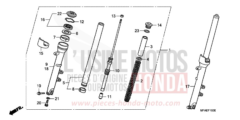 GABEL, VORNE von CBF1000 PEARL NIGHTSTAR BLACK (NHA84) von 2010