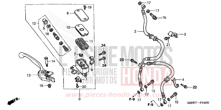 HAUPTBREMSZYLINDER, VORNE von CBR600F ITALIAN RED (R157) von 2006