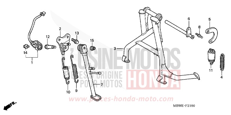 STAENDER von CBR600F ITALIAN RED (R157) von 2006