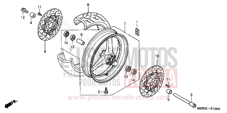 VORDERRAD von CBR600F BLACK (NH1) von 2005