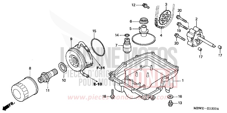 OELWANNE/OELPUMPE von CBR600F IRON NAIL SILVER METALLIC-U (NH167) von 2005