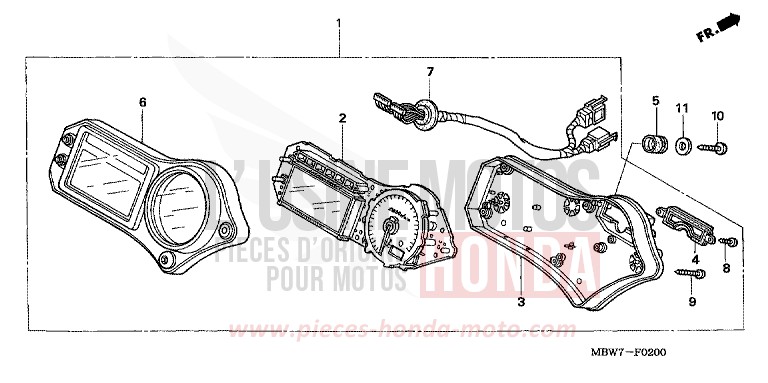 MESSGERAET von CBR600F IRON NAIL SILVER METALLIC-U (NH167) von 2005