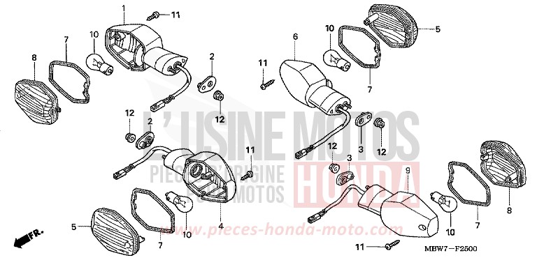 BLINKER von CBR600F IRON NAIL SILVER METALLIC-U (NH167) von 2005