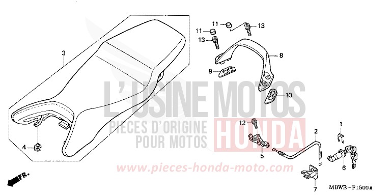SITZ von CBR600F ITALIAN RED (R157) von 2005