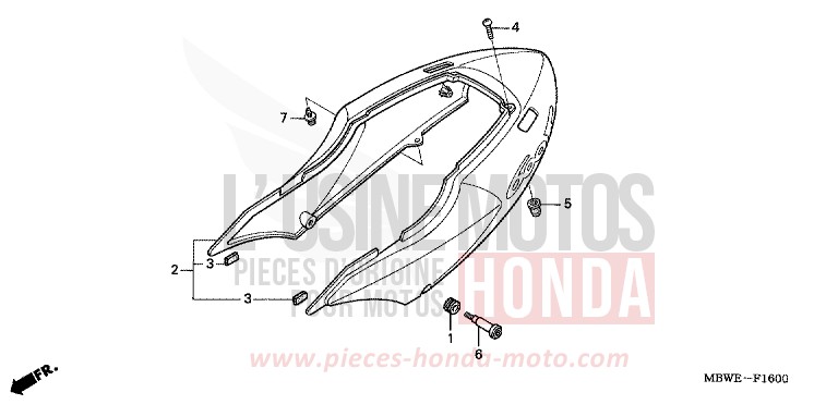 WINDLAUF, HINTEN von CBR600F ITALIAN RED (R157) von 2005