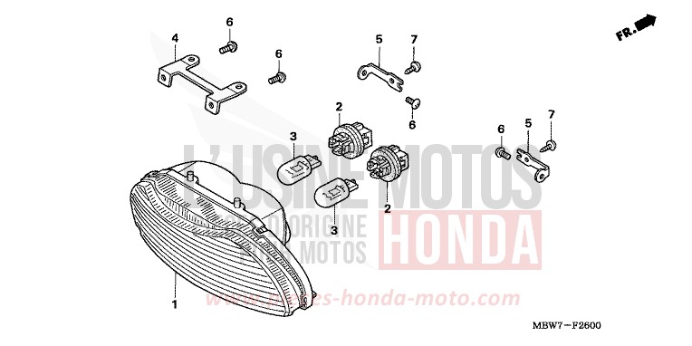 HECKLEUCHTE von CBR600F ITALIAN RED (R157) von 2005