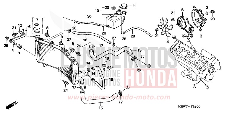 KUEHLER von CBR600F ITALIAN RED (R157) von 2005