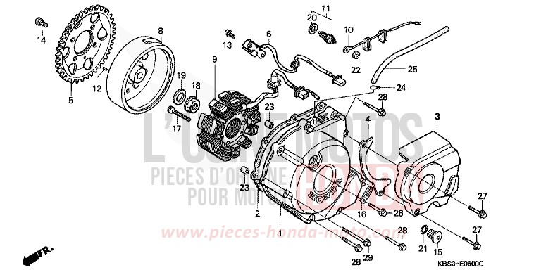KURBELGEHAEUSEDECKEL, L./ GENERATOR von NSR125R BLACK (NH1D) von 2000