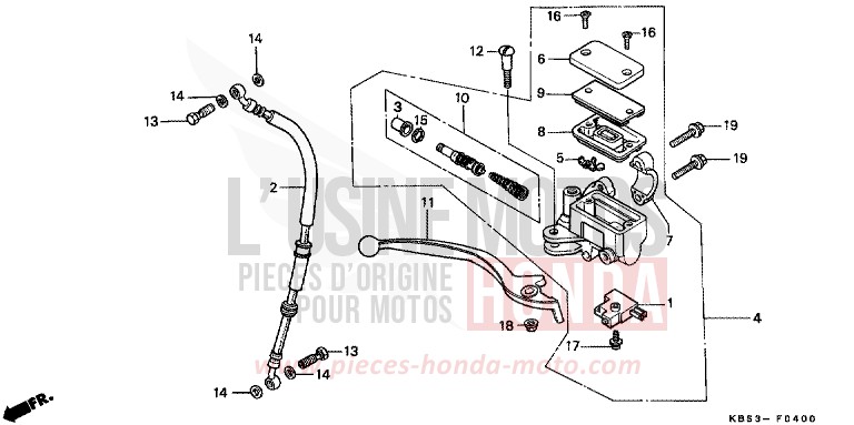 HAUPTBREMSZYLINDER, VORNE von NSR125R BLACK (NH1D) von 2000