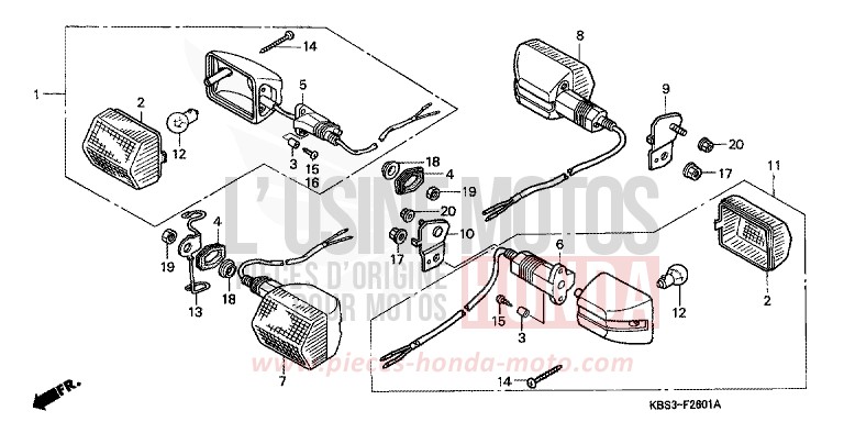 BLINKER (2) von NSR125R BLACK (NH1D) von 2000