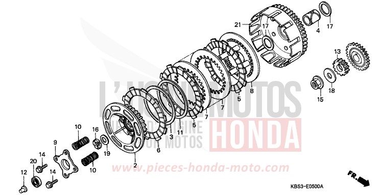 KUPPLUNG von NSR125R MOODY BLUE METALLIC (PB296K) von 2000