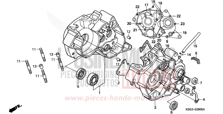 KURBELGEHAEUSE von NSR125R MOODY BLUE METALLIC (PB296K) von 2000
