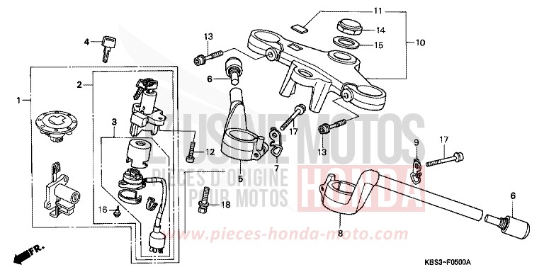 ROHRGRIFF/OBERE BRUECKE von NSR125R MOODY BLUE METALLIC (PB296K) von 2000
