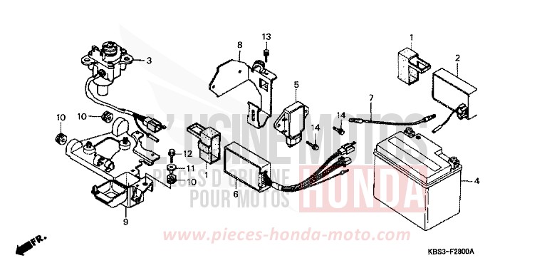 BATTERIE von NSR125R MOODY BLUE METALLIC (PB296K) von 2000